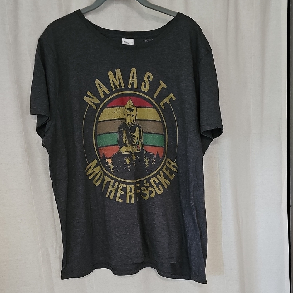 Namaste Motherf@er Charcoal Graphic Tee